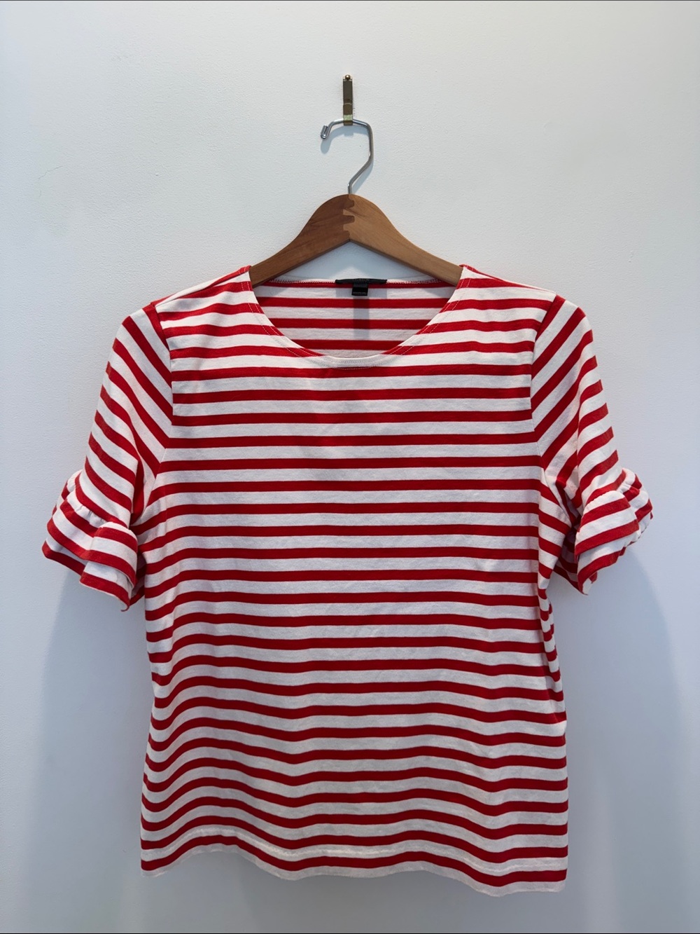 J. Crew Red and White Striped Top